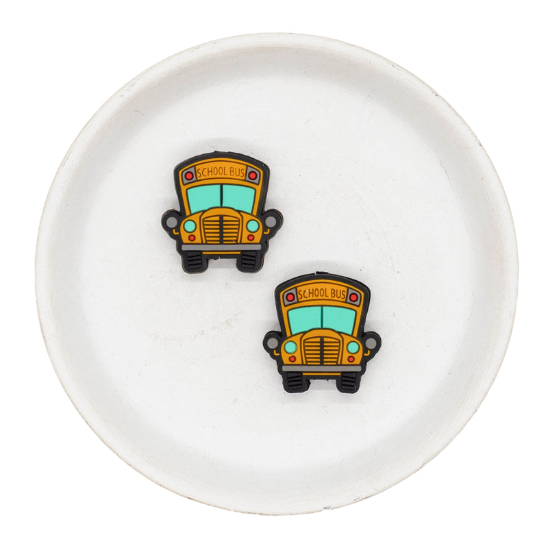 School Bus Silicone Focal Bead 26x25mm (Package of 2)