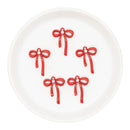Red Bow w/Pearl Charm 25x20mm (Package of 5)