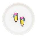 Pencil w/Flower Silicone Focal Bead 31x15mm (Package of 2)