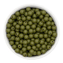 Army Green Solid Beads 8mm (Package of Approx. 50 Beads)
