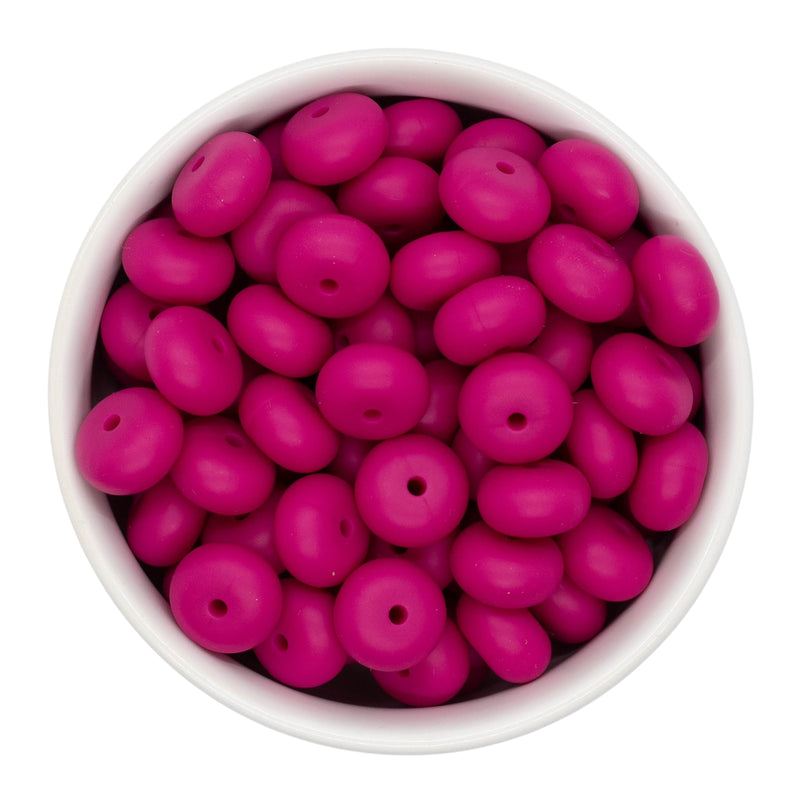 Magenta Silicone Abacus Beads 8x14mm (Package of 10)