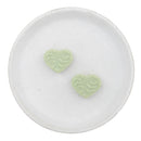 Leaf Embossed Sage Green Heart Silicone Focal Bead 20x25mm (Package of 2)