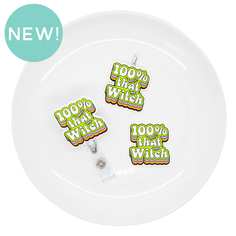 100% That Witch Acrylic Accent 43x42mm (Package of 1)
