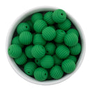 Kelly Green Solid Spiral 15mm Silicone Beads (Package of 10)