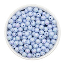 Sky Blue Solid Iridescent Beads 8mm (Package of Approx. 50 Beads)