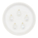 White Shimmer Acrylic Drop Charm 13x20mm (Package of 5)