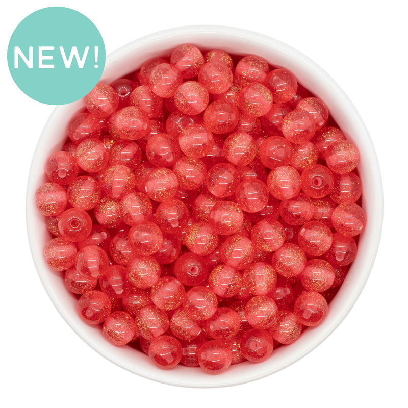 Watermelon Super Glitter Beads 8mm (Package of Approx. 50 Beads)