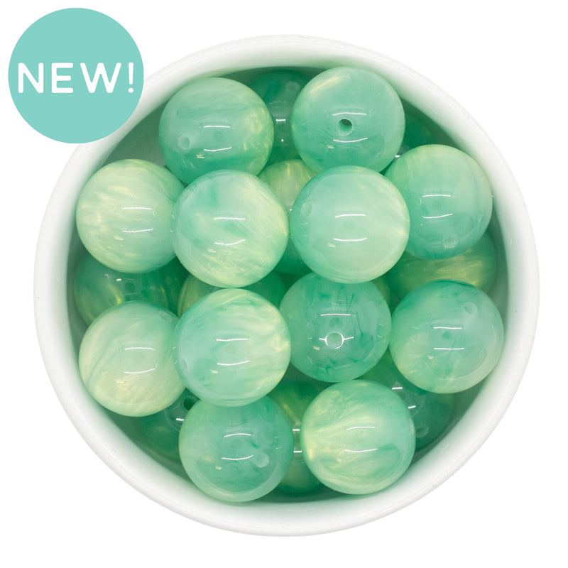 Mint Green Pearly Luster Beads 20mm (Package of 10)