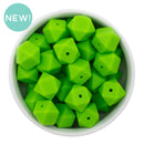 Lime Green Hexagon Silicone Beads 14.5mm - Flat Top (Package of 5)