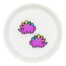 Purple Dinosaur Silicone Focal Bead 32x23mm (Package of 2)
