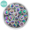 Black Iridescent Satin Finish Color Core Beads 16mm (Package of 10)