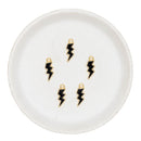 Black Lightening Bolt Enamel Charm 8x16mm (Package of 5)