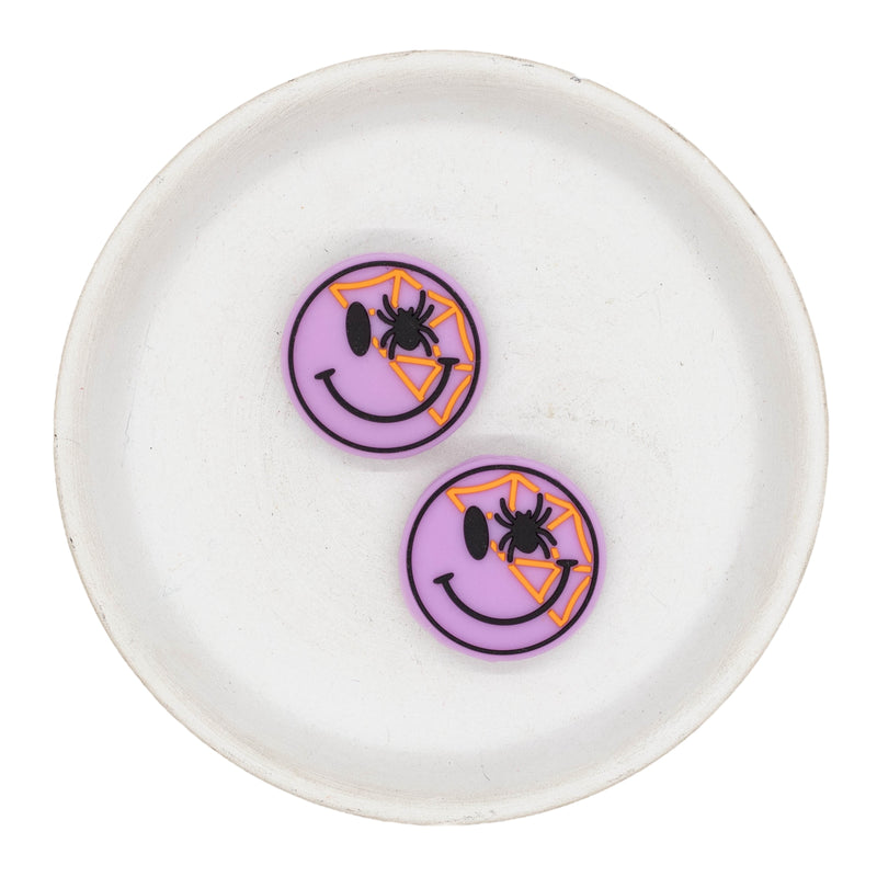 Halloween Spider Web Smiley Face Silicone Focal Bead 28mm (Package of 2)
