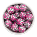Pink Camouflage Printed Beads 20mm (Package of 10)