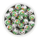 Wreath Printed Silver UV Beads 16mm (Package of 10)