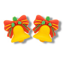 3-D Bell w/Bow Silicone Focal Bead 26x25x20mm (Package of 2)