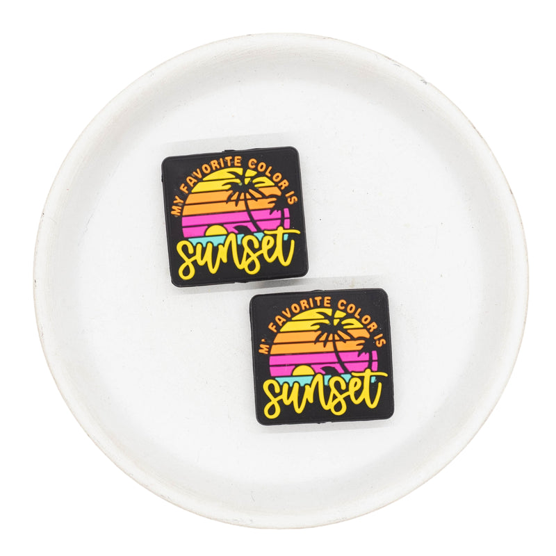 My Favorite Color is Sunset Silicone Focal Bead 28x29mm (Package of 2)