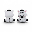 3-D Zebra Silicone Focal Bead 28x16x28mm (Package of 2)