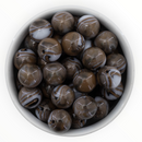 Brown, Black & White Woodgrain Marble Beads 16mm (Package of 10)