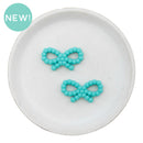 Robin Egg Dotted Bow Silicone Focal Bead 34x19mm (Package of 2)