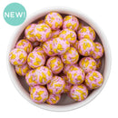 Pencil Bow Printed Silicone Beads 15mm (Package of 10)
