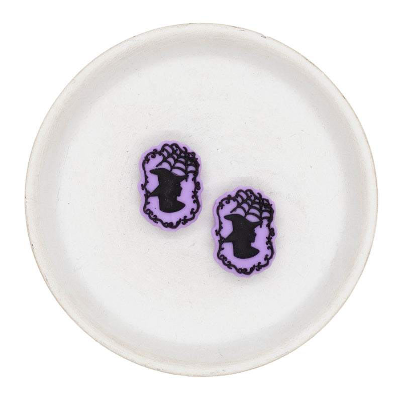 Silhouette Witch Portrait Silicone Focal Bead 27x19mm (Package of 2)