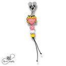 Slow Burn Heart & Flame Silicone Focal Bead 29mm (Package of 2)