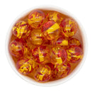 Translucent Orange & Red Color Swirl Beads 20mm (Package of 10)