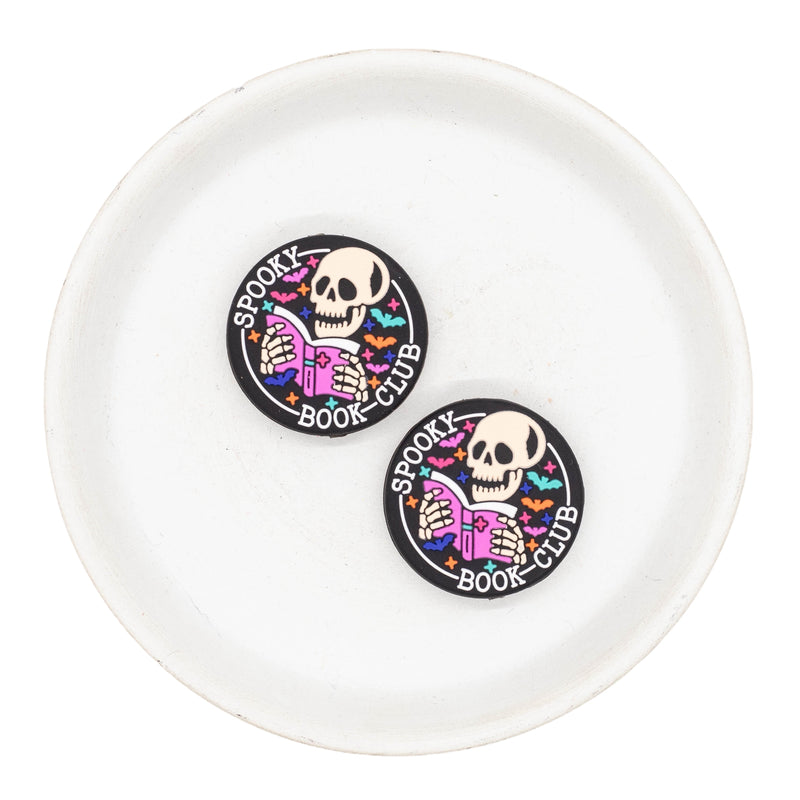 Spooky Book Club Silicone Focal Bead 30mm (Package of 2)