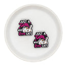Just a Girl Who Loves Cats Silicone Focal Bead 28mm (Package of 2)