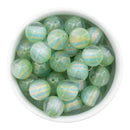 Sage Green & Multicolor Shimmery Stripe Beads 16mm (Package of 10)