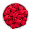 Red Square Flocked/Fuzzy Large Hole Beads 12mm Square, 15mm Diagonal (Package of 20)