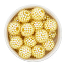 Pale Yellow Pebbled Illusion Rhinestone Beads 20mm (Package of 5)