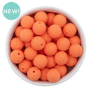 Papaya Orange Solid Spiral 15mm Silicone Beads (Package of 10)