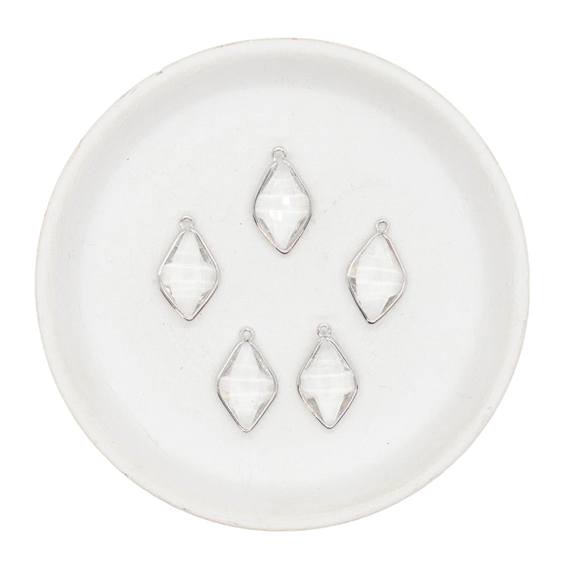 Clear Crystal Accent Charm 14x23mm (Package of 5)