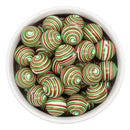 Christmas Swirl Printed Beads 16mm (Package of 10)