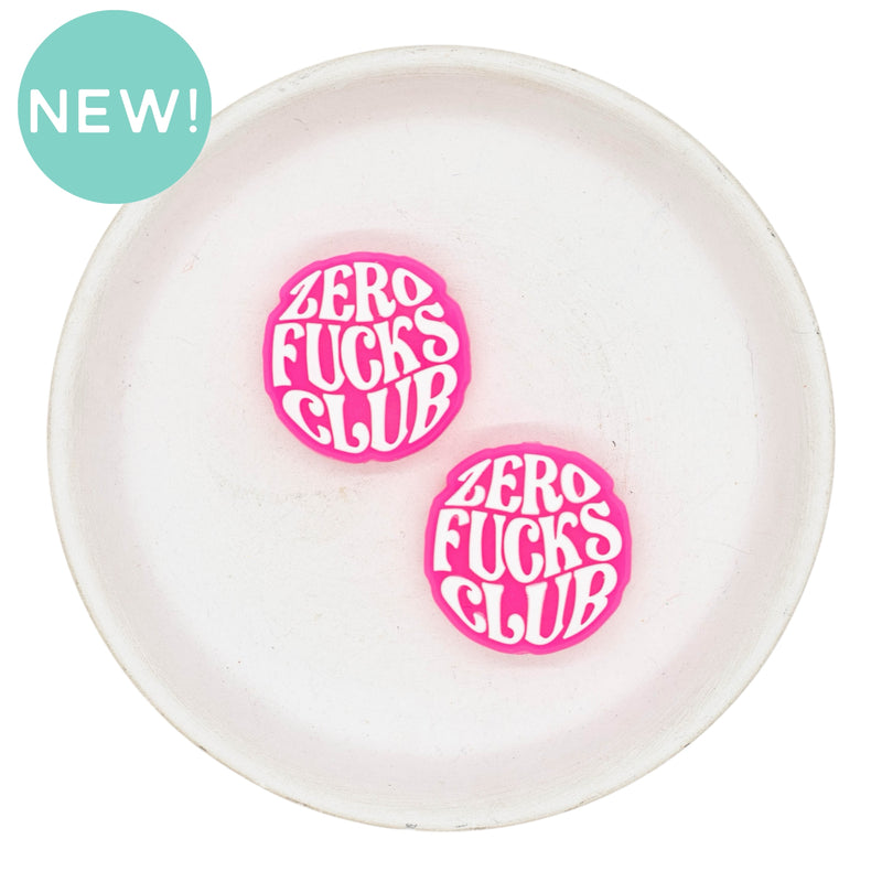 Zero Fucks Club Silicone Focal Bead 28mm (Package of 2)