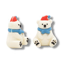 3-D Sitting Polar Bear Silicone Focal Bead 30x23x19mm (Package of 2)