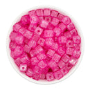 Hot Pink Crackle Square Beads 8mm (Package of Approx. 35 Beads)