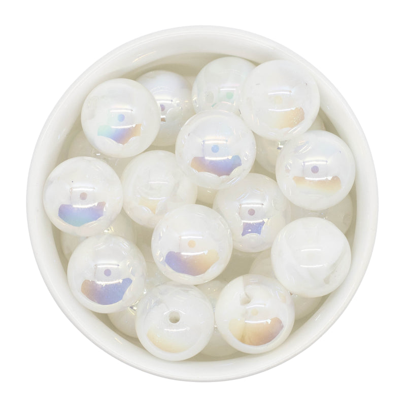 White UV Shimmer Cloud Beads 20mm (Package of 10)
