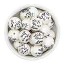 Wife Mom Boss Printed Beads 20mm (Package of 10)