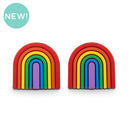 Primary Rainbow Silicone Focal Bead 30x29mm (Package of 2)