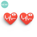 3-D Medical Heart Silicone Focal Bead 22x25x15mm (Package of 2)