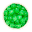 Parakeet Green Shimmery Glow in the Dark Beads 16mm (Package of 10)
