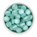 Fresh Mint Shimmery Stripe Beads 16mm (Package of 10)