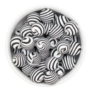 Black Swirl Stripe Printed Silicone Beads 15mm (Package of 10)