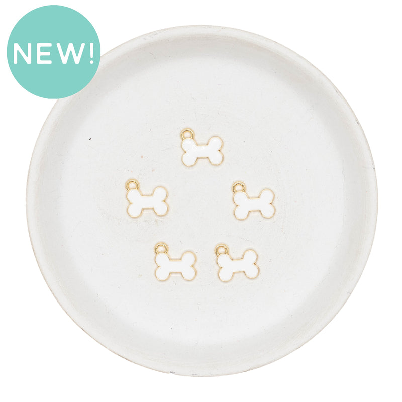 White Bone Charm 13x9mm (Package of 5)
