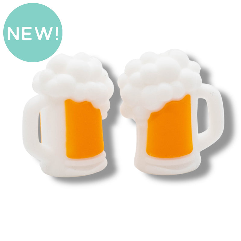 3-D Beer Mug Silicone Focal Bead 28x23x15mm (Package of 2)