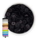 Black Rope Edge Silicone Spacer Beads 12x2mm (Package of 20)