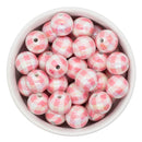 Iridescent Light Pink Gingham Beads 16mm (Package of 10)
